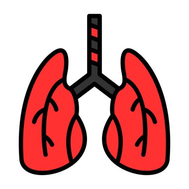 akciğerler web simgesi basit illüstrasyon 