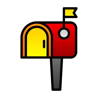 Bir karikatür posta kutusu simgesinin vektör çizimi