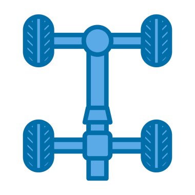 iki renk dambıl simgesi, beyaz arkaplanda ana hat vektör işareti
