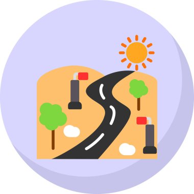 Yol işareti web simgesi vektör illüstrasyonu