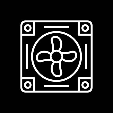 Soğutucunun vektör çizimi. Havalandırma fan çizimi, pictogram