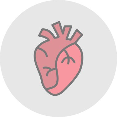 İnsan kalbi simgesi, vektör illüstrasyonu basit tasarım