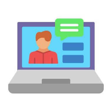 Sohbet balonu ve akıllı telefon vektör illüstrasyon tasarımlı dizüstü bilgisayar