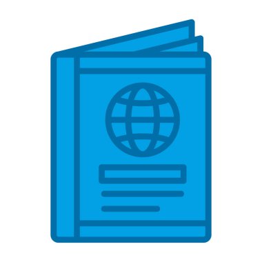 Basit Pasaport simgesi vektör illüstrasyonu