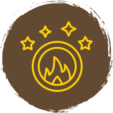 Ateş ikonu halkası, vektör illüstrasyonu 