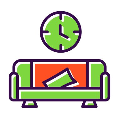 Koltuk simgesi, vektör illüstrasyonu