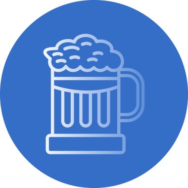 Bira kupa simgesinde düz stil 