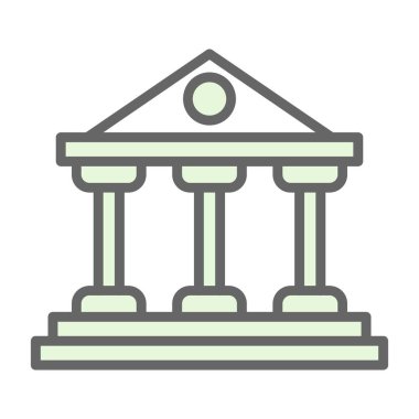 Banka binası. Web simgesi basit illüstrasyon