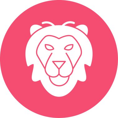 Aslan başı simgesi, vektör illüstrasyonu basit tasarım