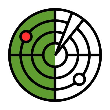 Radar modern simgesinin vektör illüstrasyonu              