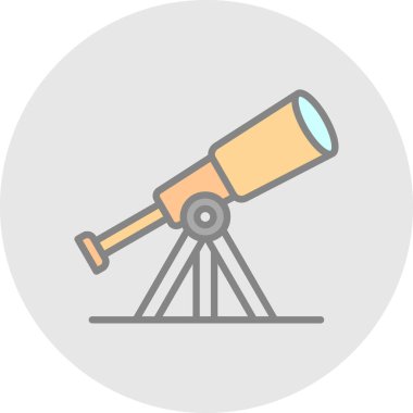 Teleskop. Web simgesi basit illüstrasyon 