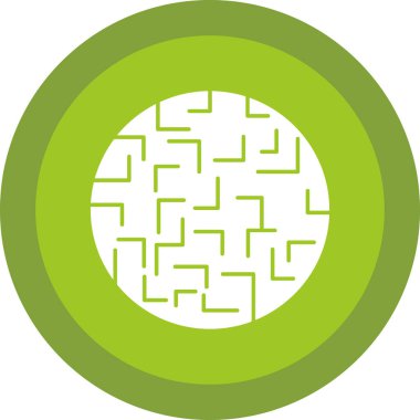 Labirent düz simgesi, vektör illüstrasyonu