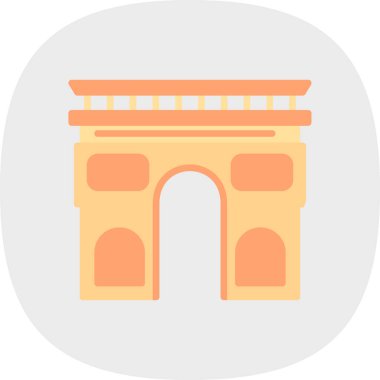 Köprü düz simgesi, vektör illüstrasyonu