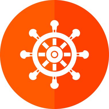 Direksiyon ikonu. Web için basit bir tekerlek vektör simgesi çizimi                    