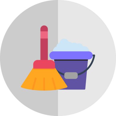 Düz temizlik ekipmanı simgesi