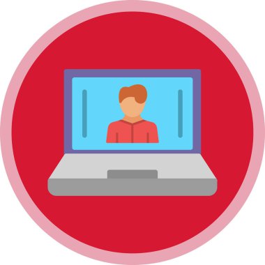 Dizüstü bilgisayar simgesinin vektör çizimi