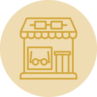 Optik dükkan simgesi, basit vektör illüstrasyon tasarımı