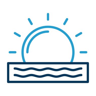 düz Gündoğumu ikonu vektör illüstrasyon tasarımı