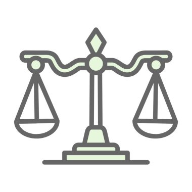 Adalet ve hukuk simgesi, vektör illüstrasyonu