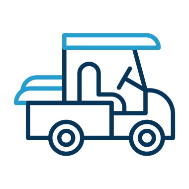 Golf Arabası simgesinin vektör illüstrasyonu