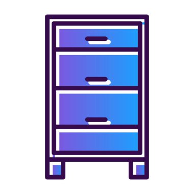 Çekmeceler, mobilya simgesi, basit illüstrasyon 