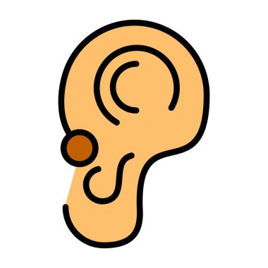 Kulak ikonu vektörü. İnce çizgi işareti. izole edilmiş sınır sembolü çizimi