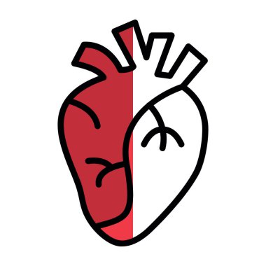 İnsan kalbi simgesi, vektör illüstrasyonu basit tasarım