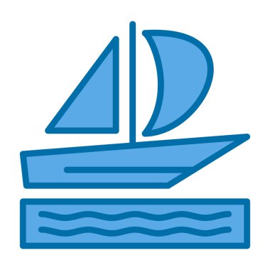 Yelkenli. Web simgesi basit illüstrasyon