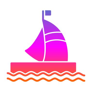 Yelkenli ikonu. özet çizim vektörü 