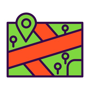 harita pin konumu simgesi düz biçimli