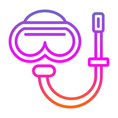 Dalış maske simgesi, vektör çizim