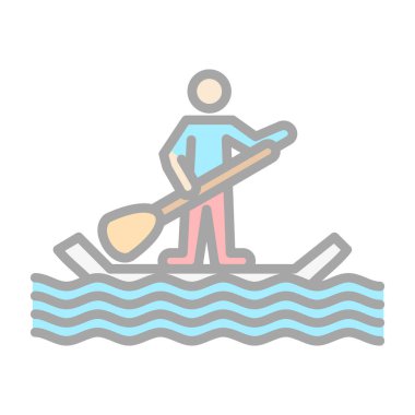 Kürek surf simgesi basit tasarım illüstrasyon arkaplanı 