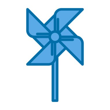 Yel değirmeni ikonu vektör illüstrasyonu