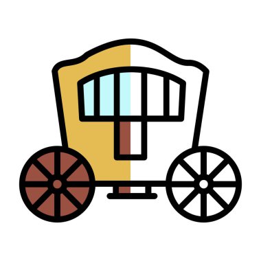 Carriage düz simgesinin vektör illüstrasyonu