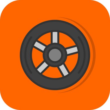 Araba tekeri ikonu. düz vektör illüstrasyonu.