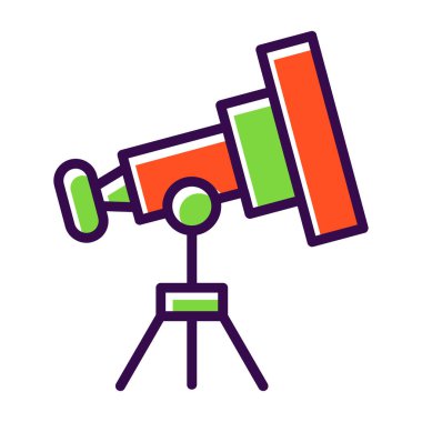 Teleskop. Web simgesi basit illüstrasyon