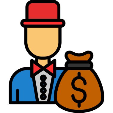 para çantası işadamı simgesi - taslak biçimi