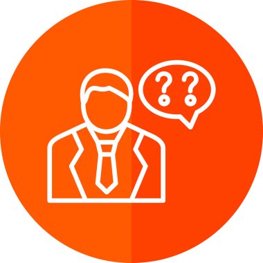 Soru işareti simgesi olan bir adamın vektör çizimi