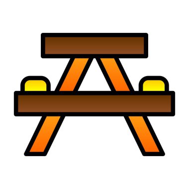 Ahşap çit simgesi renk dış hat vektörü