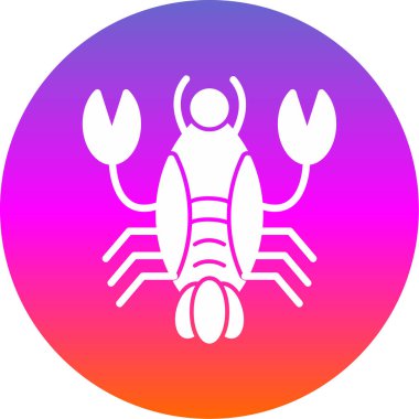 Istakoz simgesi, basit vektör illüstrasyonu             