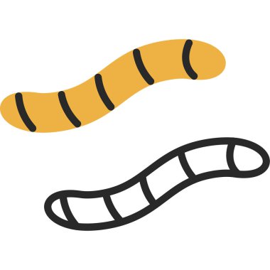 Tatlı ve komik çizgi film solucanı.