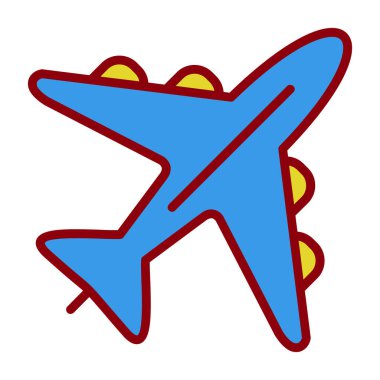 Gökyüzü vektör illüstrasyon tasarımında uçan uçak