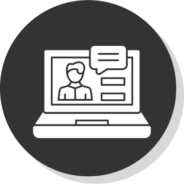 Dizüstü bilgisayar simgesi vektör çizimi