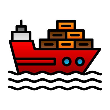 ship icon, vector illustration simple design