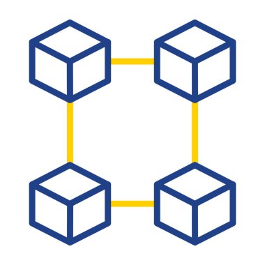 Blockchain simgesi, vektör illüstrasyonu basit tasarım