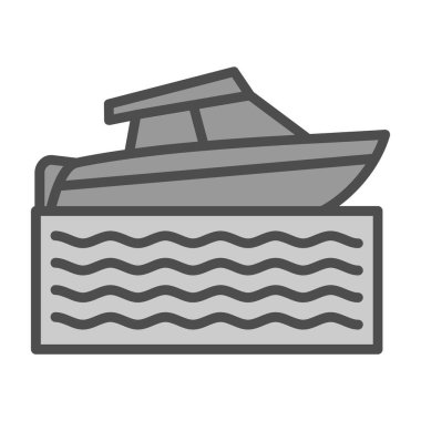 Hız teknesi ikonu vektör illüstrasyonu 