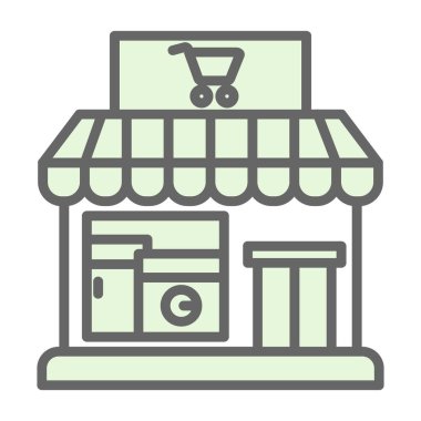 Mağaza. Web simgesi basit illüstrasyon