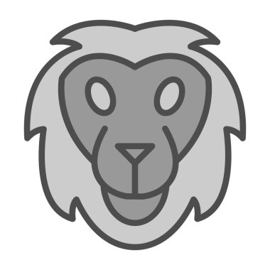 Aslan başı simgesi, vektör illüstrasyonu basit tasarım