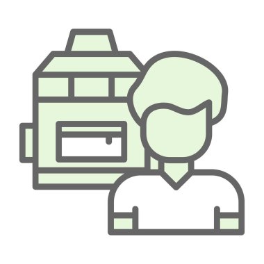 Sırt çantası simgesi, grafik tasarımı, vektör illüstrasyonu 