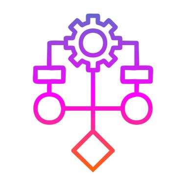 Algoritma ağ simgesi, vektör illüstrasyonu 